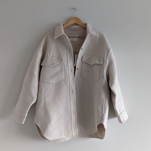 Oak + Fort Oversized Wool Shirt Jacket